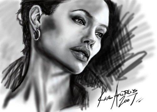 明星肖像插画：Angelina Jolie 