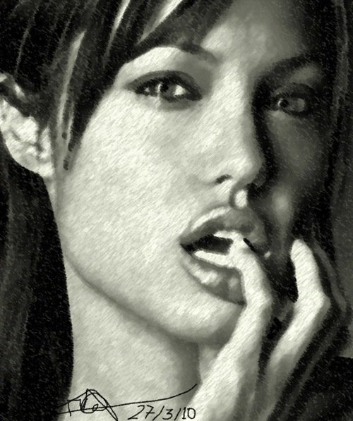 明星肖像插画：Angelina Jolie 