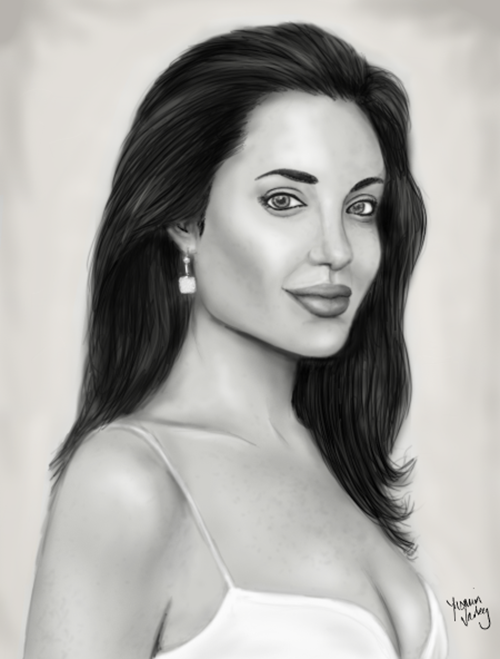 明星肖像插画：Angelina Jolie 