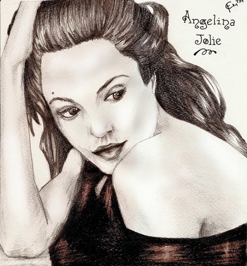 明星肖像插画：Angelina Jolie 