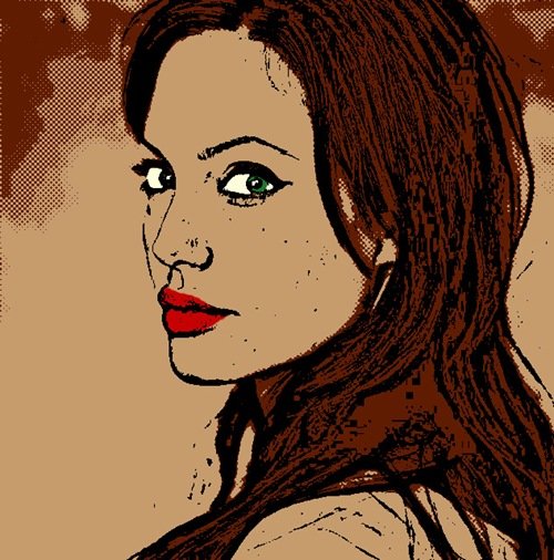 明星肖像插画：Angelina Jolie 