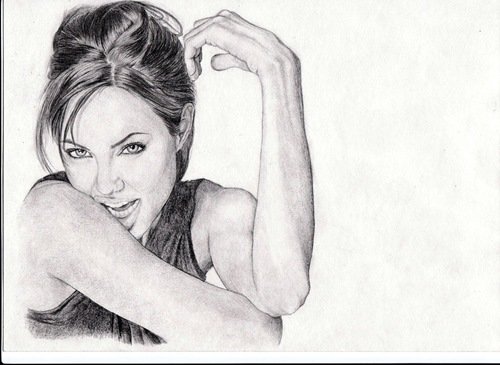 明星肖像插画：Angelina Jolie 