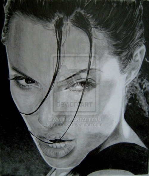 明星肖像插画：Angelina Jolie 