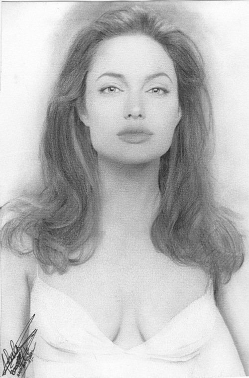 明星肖像插画：Angelina Jolie 