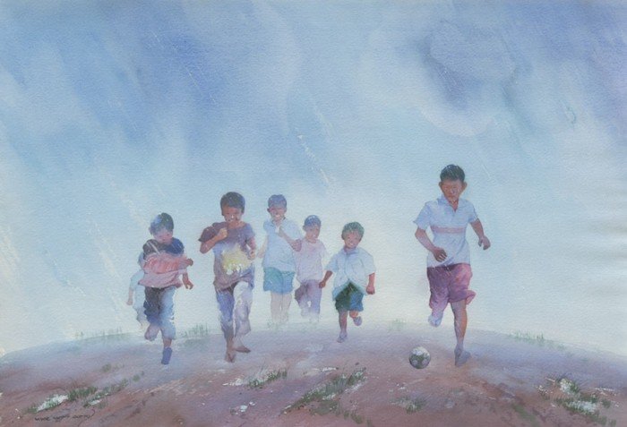 缅甸画家Myoe Win Aung水彩画作品欣赏
