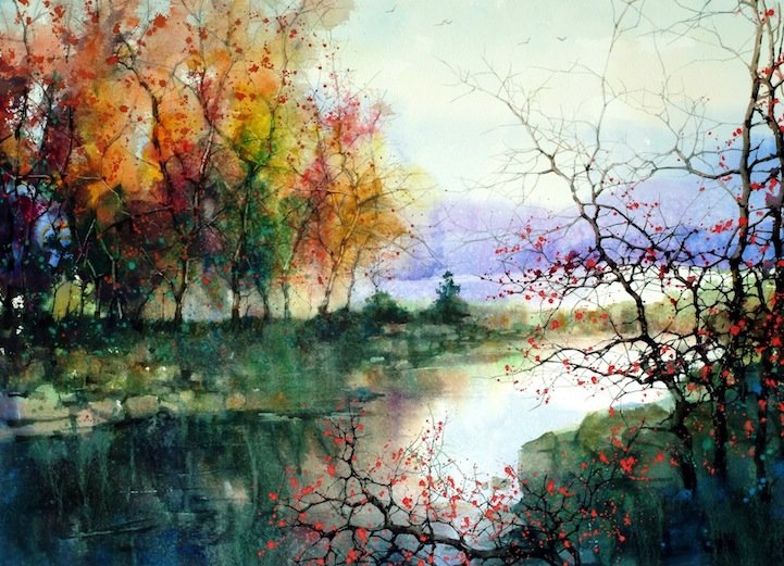 Z.L. Feng美丽的水彩风景画欣赏