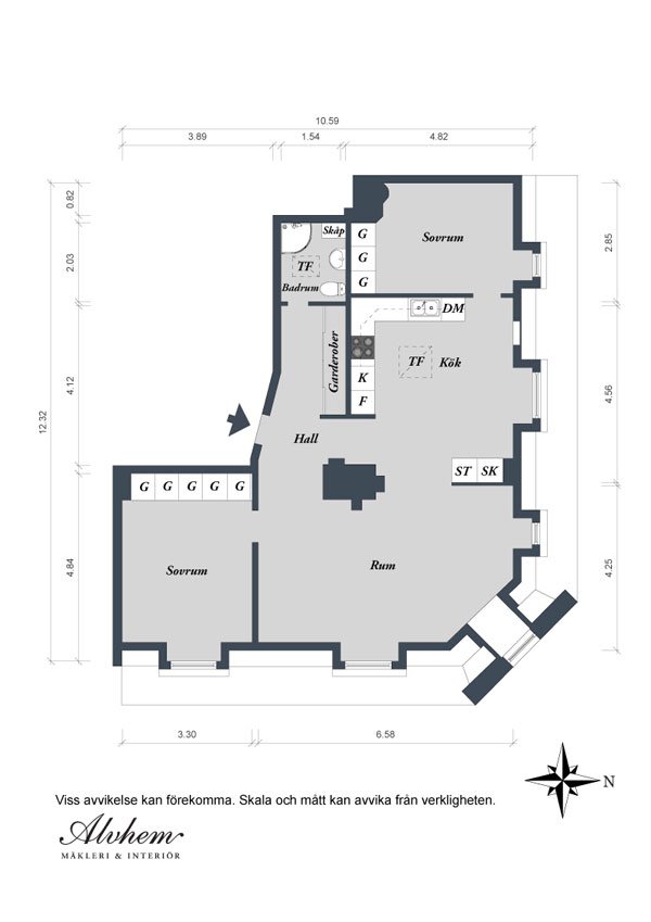 哥德堡一套舒适简约的公寓室内设计