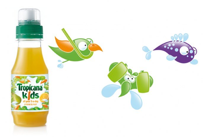 Tropicana k1ds儿童果汁包装设计