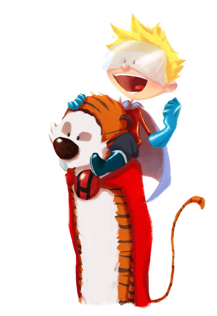 插画欣赏：美国经典漫画Calvin & Hobbes(凯文和跳跳虎)