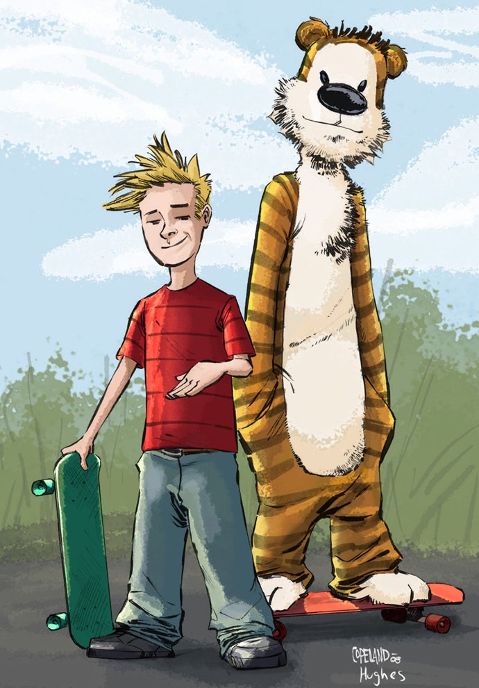 插画欣赏：美国经典漫画Calvin & Hobbes(凯文和跳跳虎)