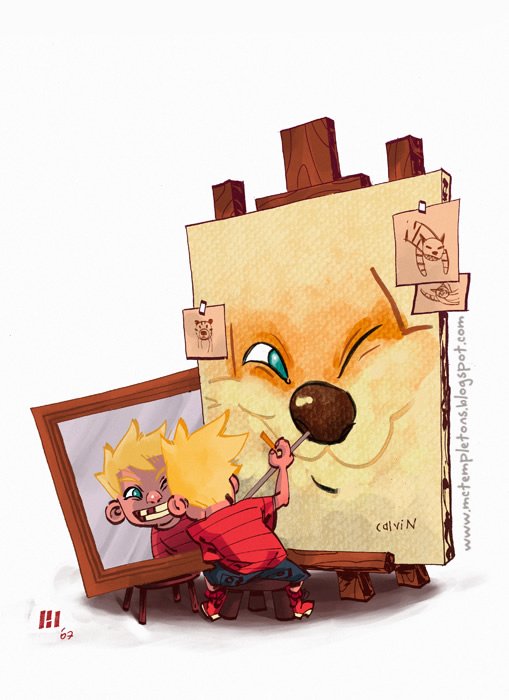 插画欣赏：美国经典漫画Calvin & Hobbes(凯文和跳跳虎)