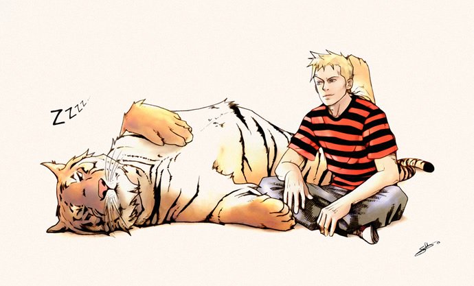 插画欣赏：美国经典漫画Calvin & Hobbes(凯文和跳跳虎)