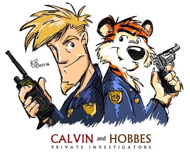 插画欣赏：美国经典漫画Calvin & Hobbes(凯文和跳跳虎)