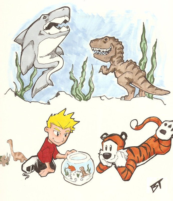 插画欣赏：美国经典漫画Calvin & Hobbes(凯文和跳跳虎)