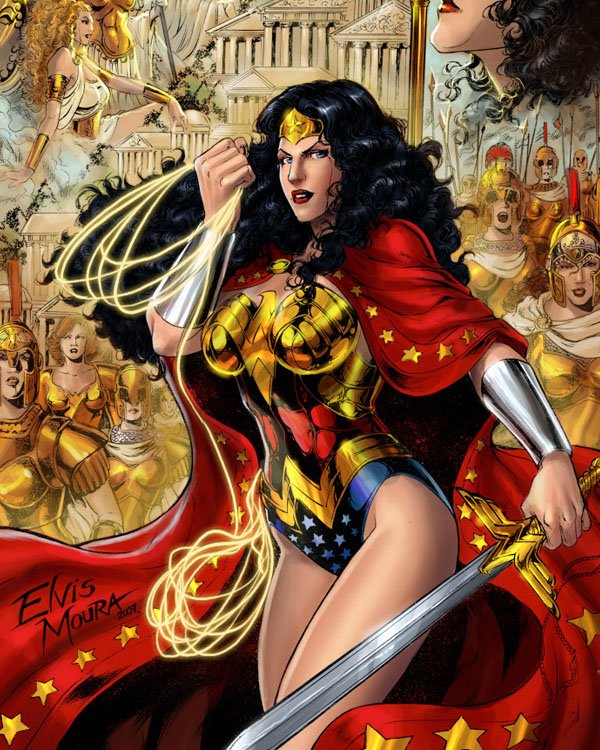 动漫英雄人物：神奇女侠(Wonder Woman)插画欣赏