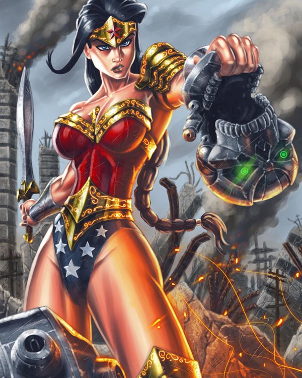 动漫英雄人物：神奇女侠(Wonder Woman)插画欣赏