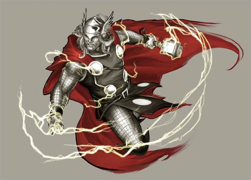 漫画英雄人物插画：雷神托尔Mighty Thor