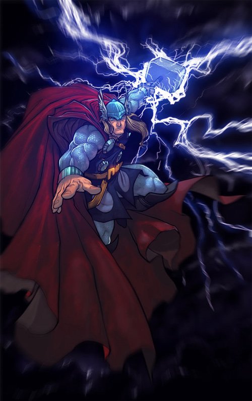 漫画英雄人物插画：雷神托尔Mighty Thor