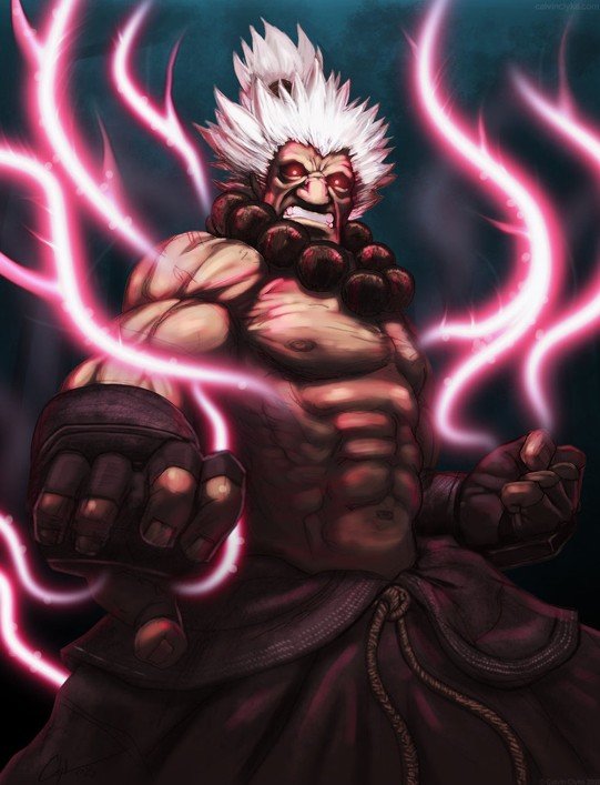 街霸游戏人物插画：Akuma(豪鬼)