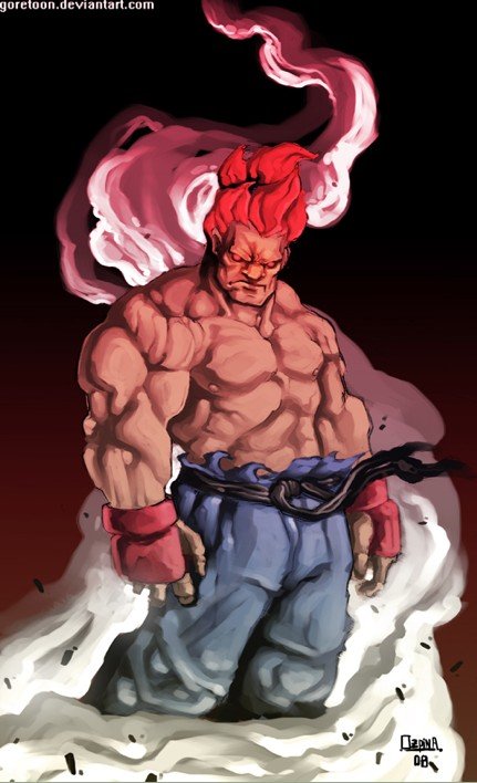 街霸游戏人物插画：Akuma(豪鬼)