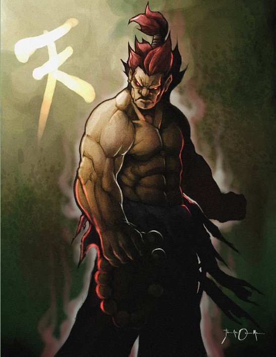 街霸游戏人物插画：Akuma(豪鬼)