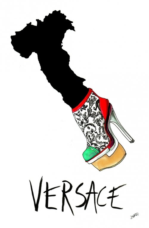 Achraf Amiri怪异的时尚鞋子插画设计