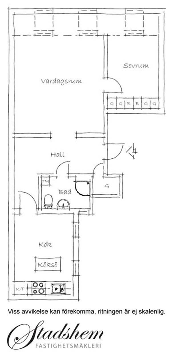 19世纪建筑再装修：瑞典一套75平米公寓设计