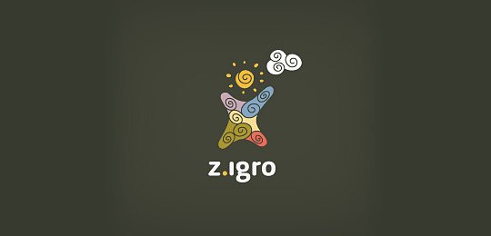 现代标志欣赏: 背景与LOGO强烈的色彩对比