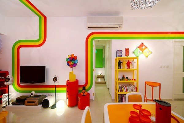 彩虹之家: 香港77平米公寓设计