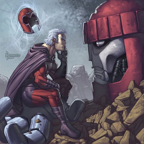 动漫人物插画：万磁王(Magneto):