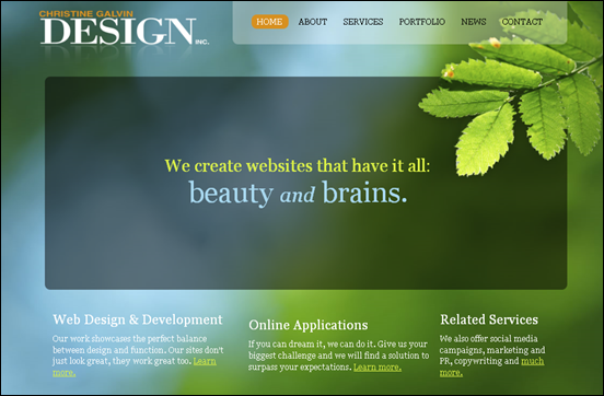 清新的绿色风格网站设计