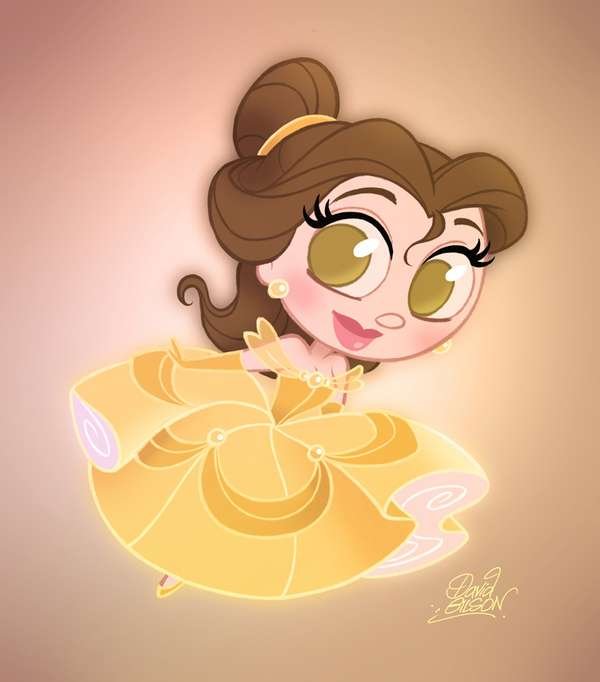 David Gilson画笔下可爱的迪士尼公主