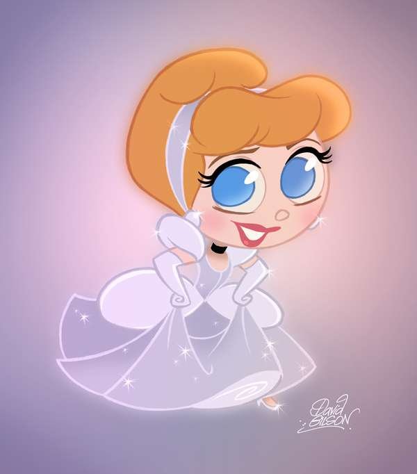 David Gilson画笔下可爱的迪士尼公主