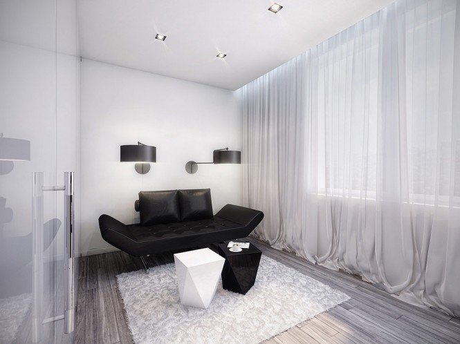 公寓设计: 未来派的黑与白