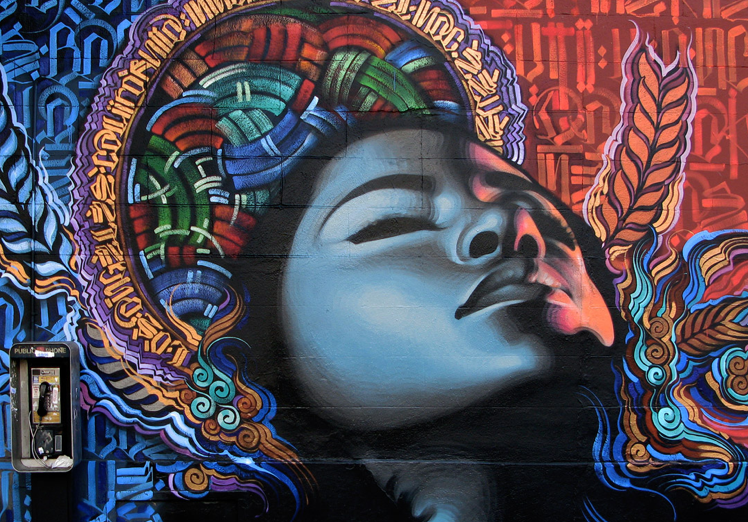 艺术家El Mac和Retna街头壁画艺术