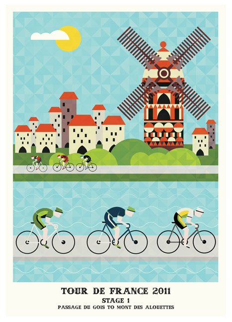 2011环法自行车赛插画海报设计欣赏
