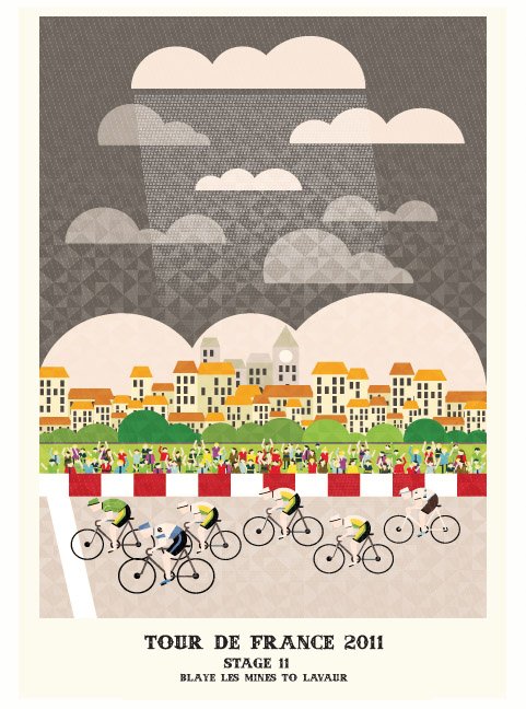 2011环法自行车赛插画海报设计欣赏