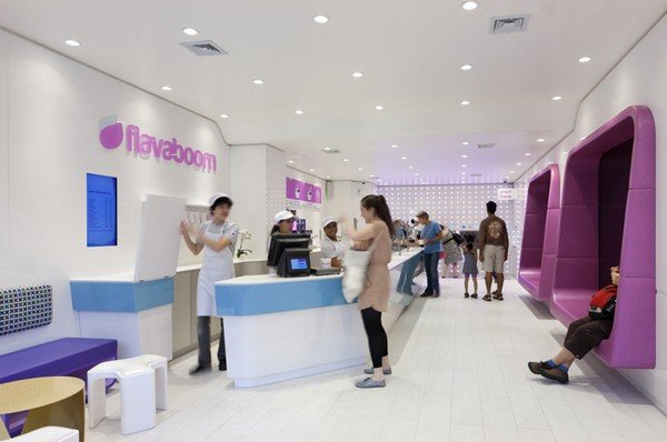 前卫的色彩：Flavaboom酸奶冰淇凌店室内设计