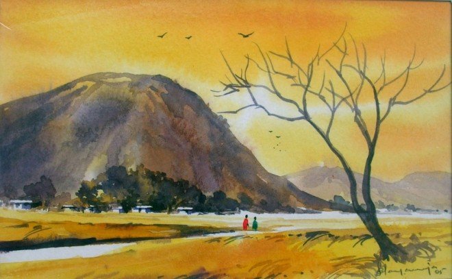 印度Elayaraja水彩绘画作品