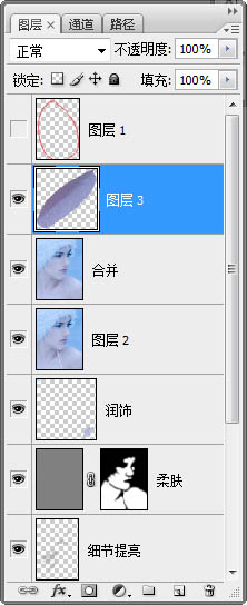 Photoshop打造经典的粉蓝色水晶人像效果