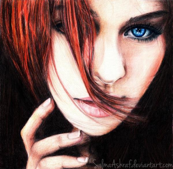 Salma Ashraf迷人的人像素描作品