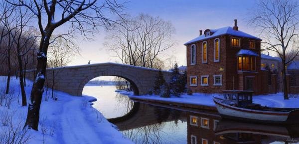 Eugene Lushpin写实城市风景绘画作品