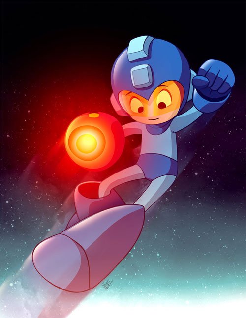 动漫人物插画：洛克人MegaMan