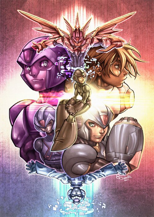 动漫人物插画：洛克人MegaMan