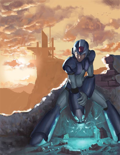 动漫人物插画：洛克人MegaMan