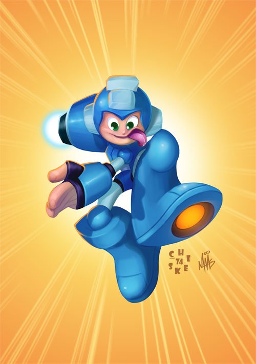 动漫人物插画：洛克人MegaMan