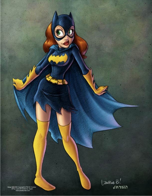 漫画英雄人物插画：Batman和Batgirl