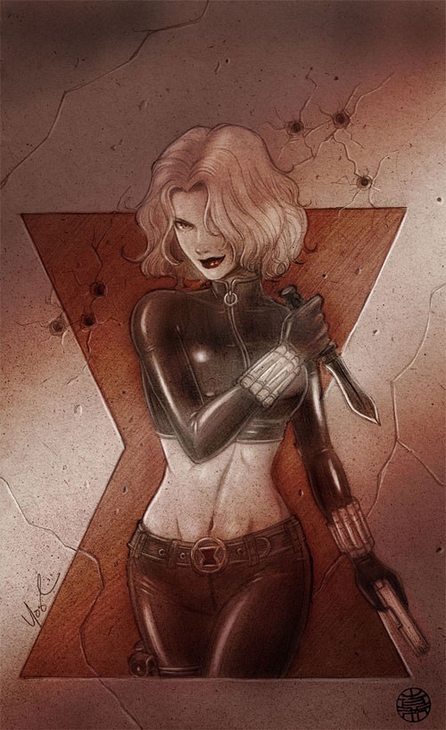 Marvel漫画人物: 黑寡妇(Black Widow)插画欣赏