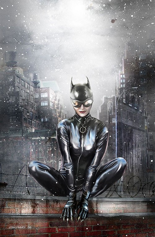 动漫英雄人物：猫女侠(Catwoman)插画