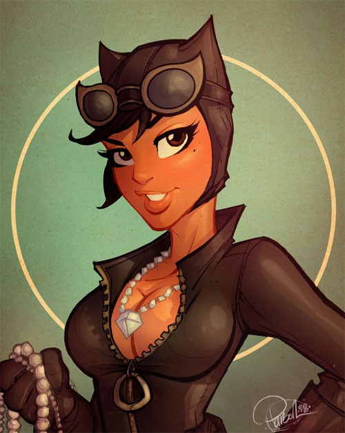 动漫英雄人物：猫女侠(Catwoman)插画